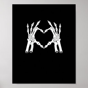 Póster Corazón - Mano de esqueleto de Halloween