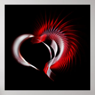 Póster Corazón metalizado