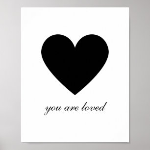 Póster Corazón moderno eres amado