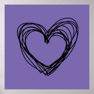 Póster corazón negro 1