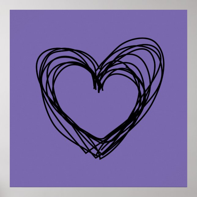 Póster corazón negro 1 (Frente)