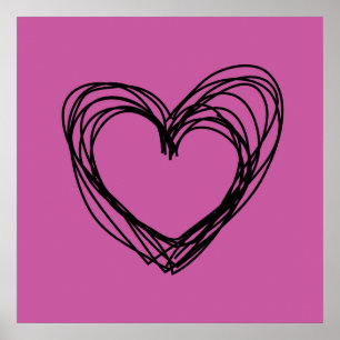 Póster corazón negro 3