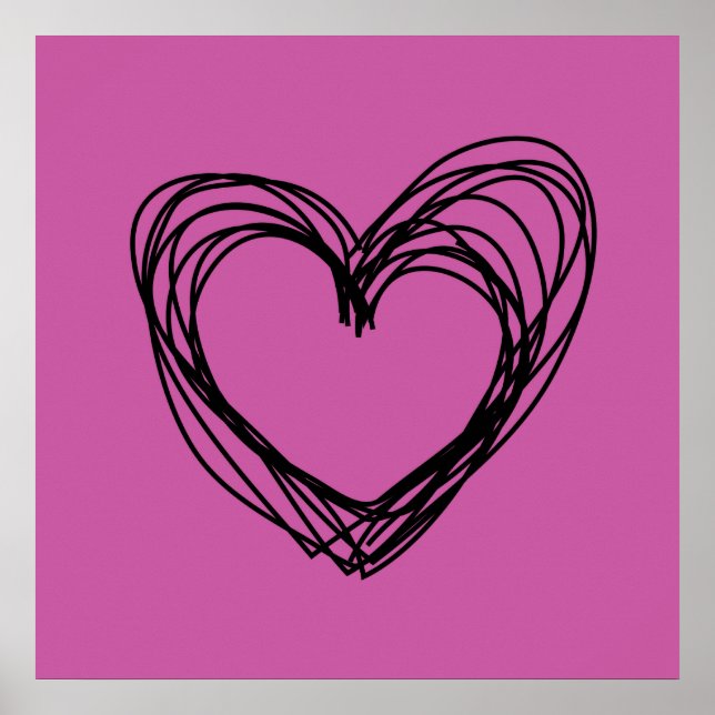 Póster corazón negro 3 (Frente)