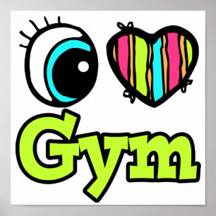 Póster Corazón Ojo Brillante Me Encanta Gym