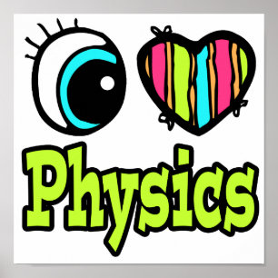 Póster Corazón Ojo Brillante Me Encanta La Física