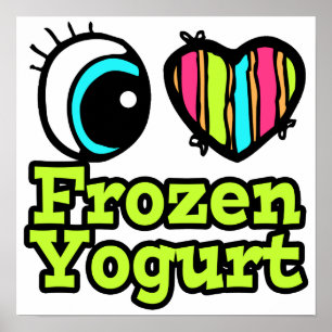 Póster Corazón Ojo Brillante Me Encanta Yogurt Congelado