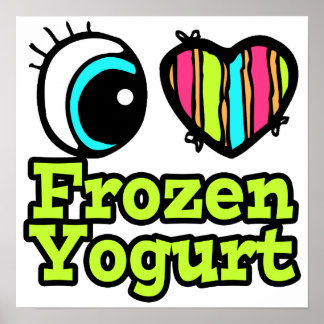 Póster Corazón Ojo Brillante Me Encanta Yogurt Congelado