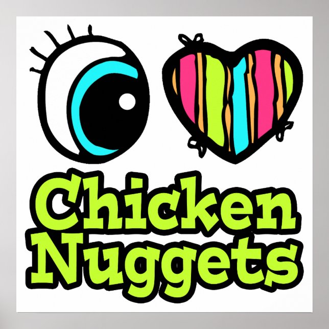Póster Corazón Ojo Brillante Me Encantan Las Nuggets De P (Frente)
