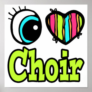 Póster Corazón Ojo Brillante Que Amo Coro
