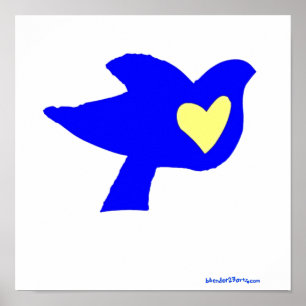 Póster corazón para Ucrania