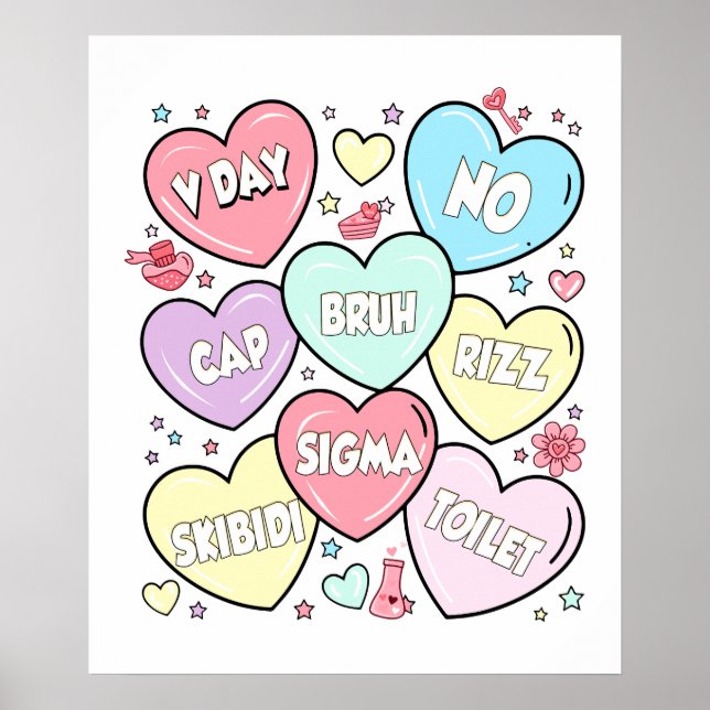 Póster Corazón Pascua, retro, vintage (Frente)