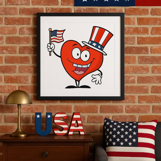 Póster Corazón Patriótico Americano (Subido por el creador)