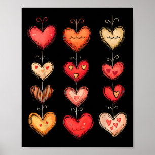 Póster Corazón Patrón San Valentín Divertido Día de San V