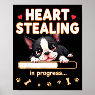 Póster Corazón perro Boston Terrier regalo divertido Bost