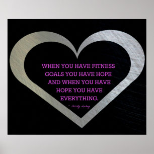 Póster Corazón plateado de fitness