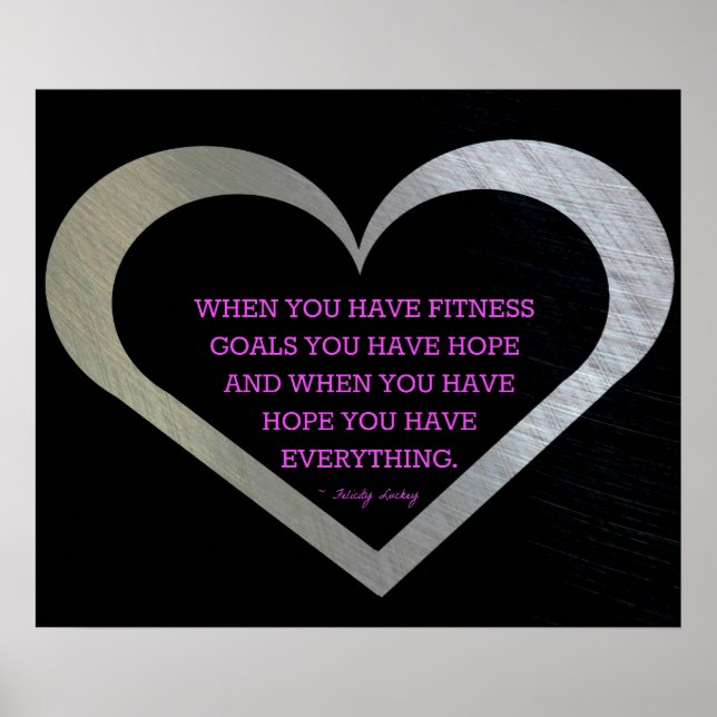 Póster Corazón plateado de fitness (Frente)