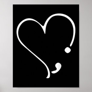 Póster Corazón Punto y coma Esto También Pasará Salud Men