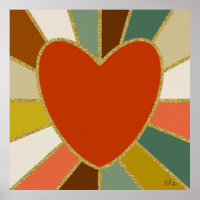 Corazón retro de explosión solar