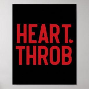 Póster Corazón Retro Valentine Throb Niño Valentines