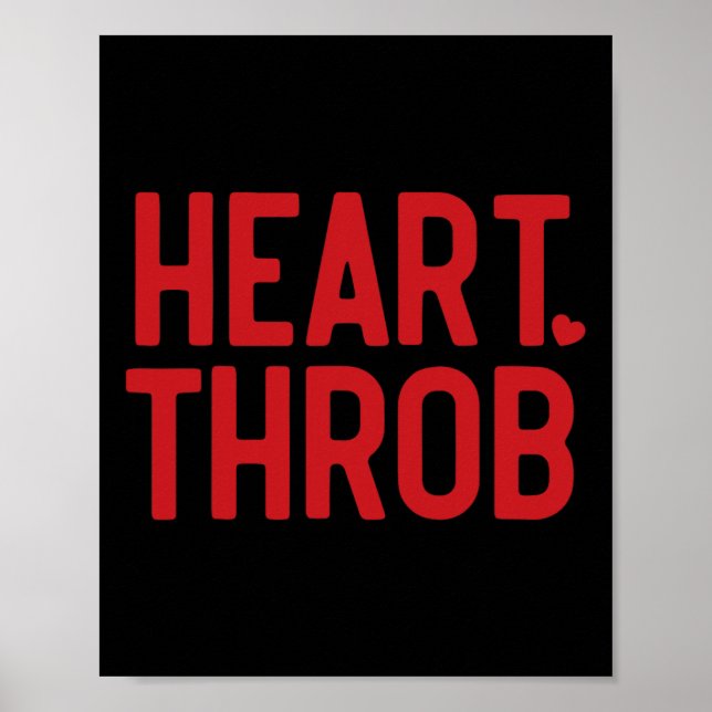 Póster Corazón Retro Valentine Throb Niño Valentines (Frente)