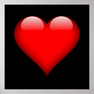 Póster Corazón Rojo Amor de Boda Tendencia