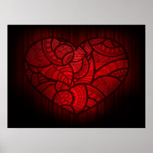 Póster Corazón rojo artístico
