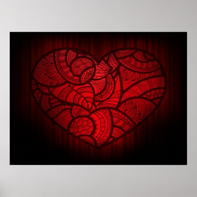 Póster Corazón rojo artístico (Frente)