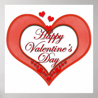Póster Corazón Rojo Beaded Valentine