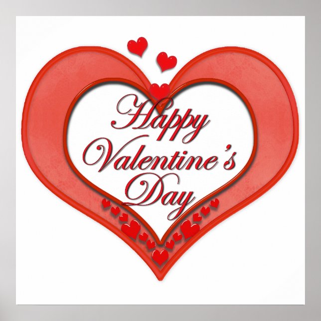 Póster Corazón Rojo Beaded Valentine (Frente)