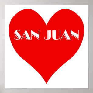 Póster Corazón Rojo de San Juan