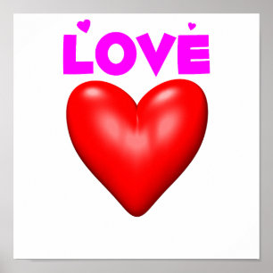 Póster Corazón Rojo del Amor