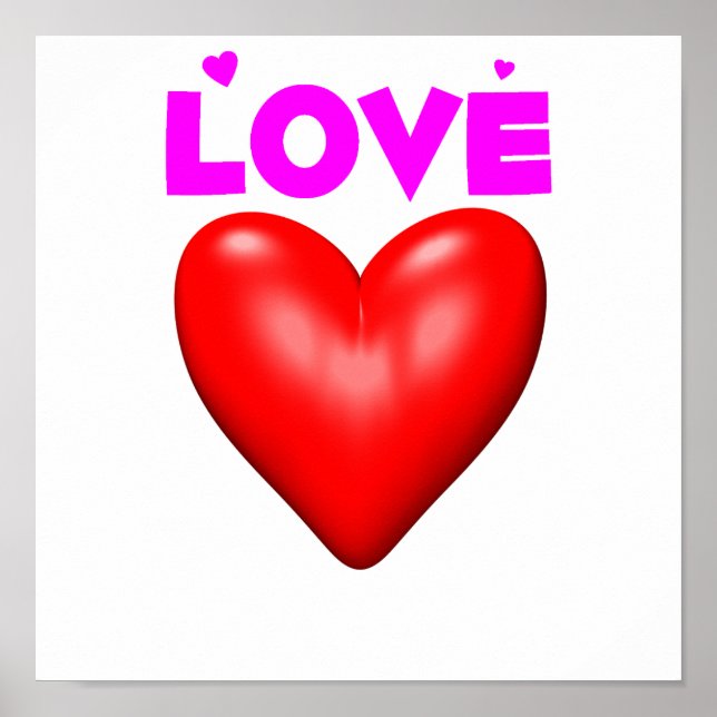 Póster Corazón Rojo del Amor (Frente)