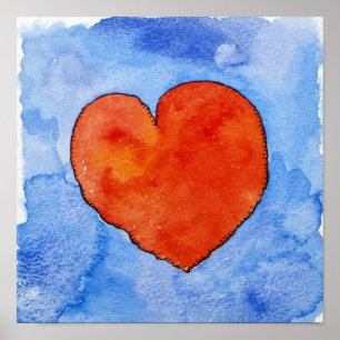 Póster Corazón rojo en el azul 2011