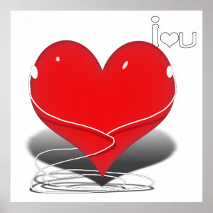 Póster Corazón Rojo iHeart con texto "I (H) H"
