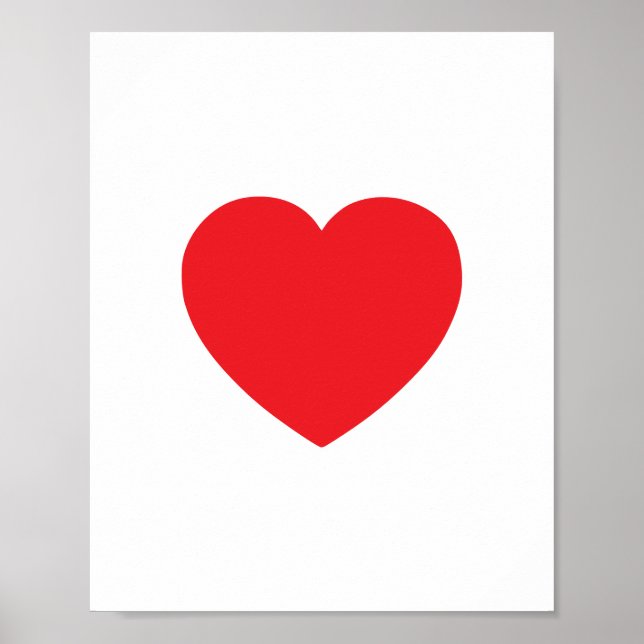 Póster Corazón Rojo Minimalista (Frente)