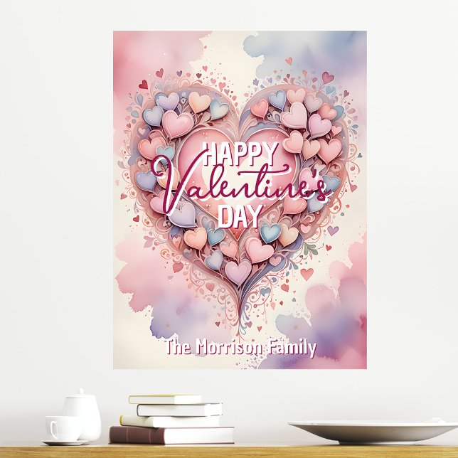 Póster Corazón romántico y El día de San Valentín floral (Subido por el creador)
