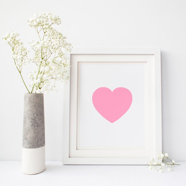 Póster Corazón Rosa Claro Minimalista (Light Pink Heart Poster
)