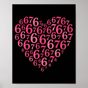 Póster Corazón Rosa Día de San Valentín 6 7 Corazón de Am