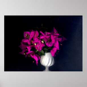 Póster Corazón rosa en negro