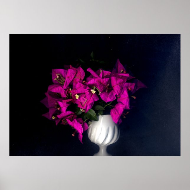 Póster Corazón rosa en negro (Frente)