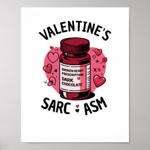 Póster Corazón roto Rx Oscuro Chocolate Editable Valentin