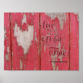 Póster Corazón rústico con cita