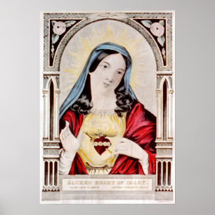 Póster Corazón sagrado de Maria - 1856