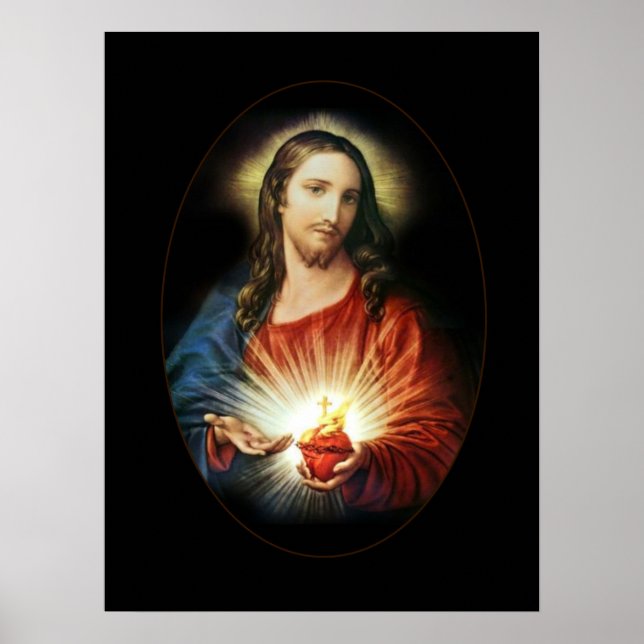 Póster Corazón sagrado del papel Poster Jesús (Matte) (Frente)
