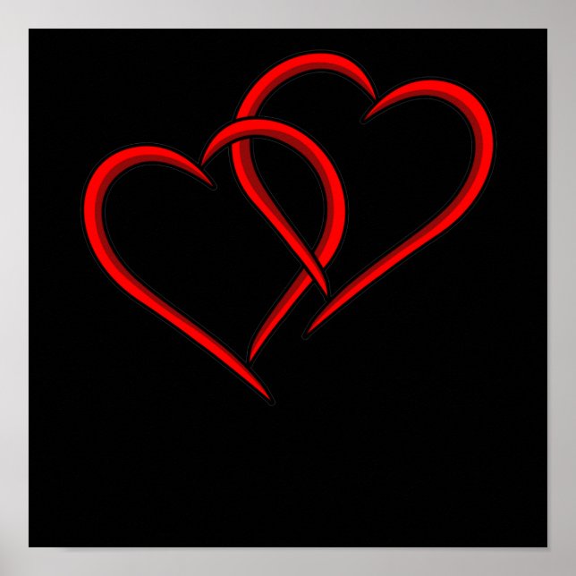 Póster Corazón Valentine Cute Romántico Día de San Valent (Frente)