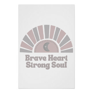 Póster Corazón Valiente Alma Fuerte Boho Inspirador