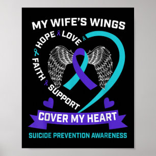 Póster Corazón Verde azulada Púrpura Miss Mi Esposa Conci