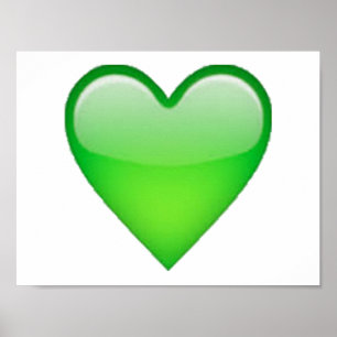 Póster Corazón verde - Emoji