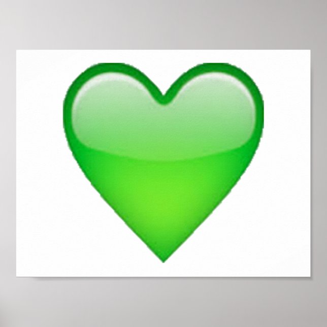 Póster Corazón verde - Emoji (Frente)