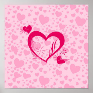 Póster Corazones